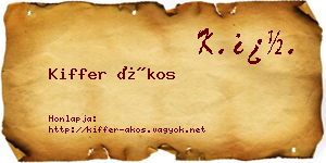 Kiffer Ákos névjegykártya