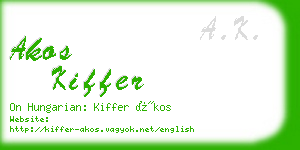 akos kiffer business card